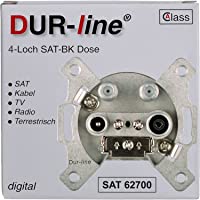 DUR-line 4-agujero de toma de antena SAT | Cable | DVB-T | Radio | Unicable con teclas y apto para montaje en pared…